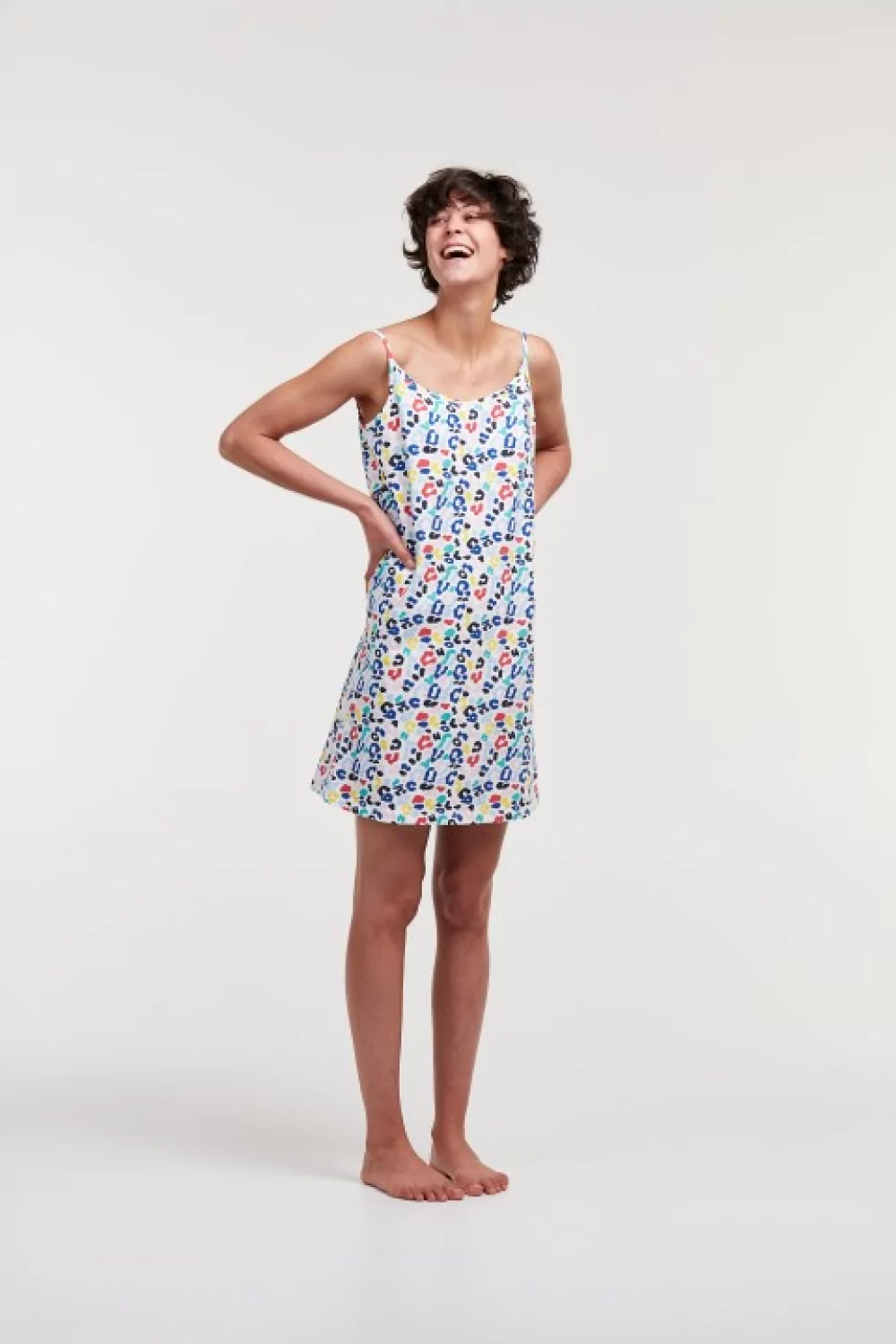 Woody Dames Nachtkleed Gekleurde Vlekken Elegance Lingerie