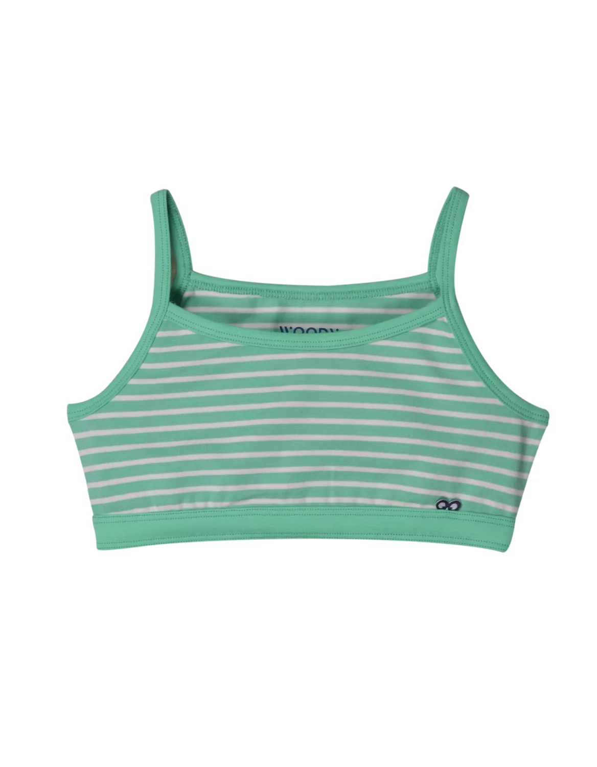Woody Meisjes Topje Jadegroen Wit Gestreept Elegance Lingerie