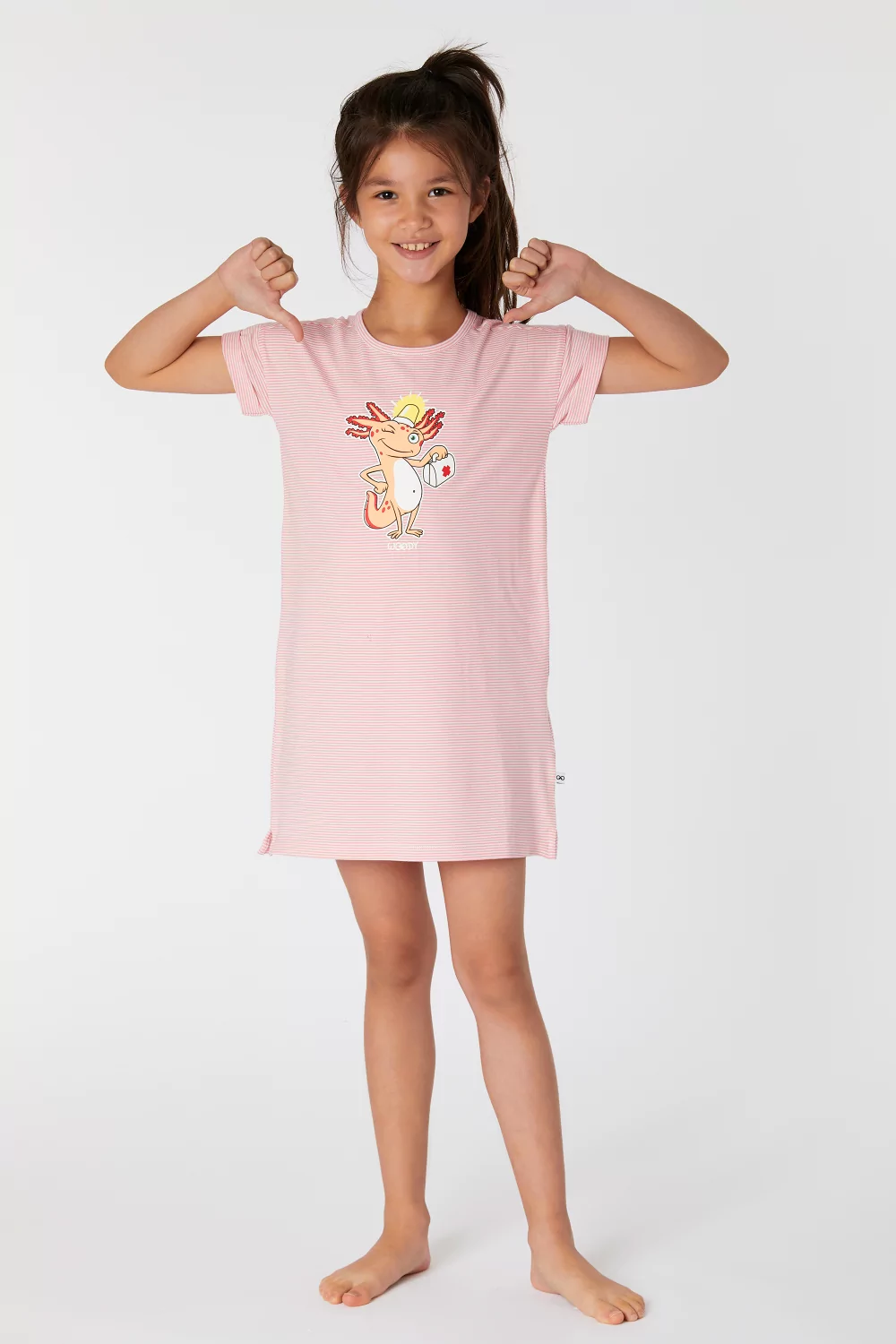 Woody Axolotl Dames Nachtkleed Z Stripr Girls Axolotl Striped Elegance Lingerie