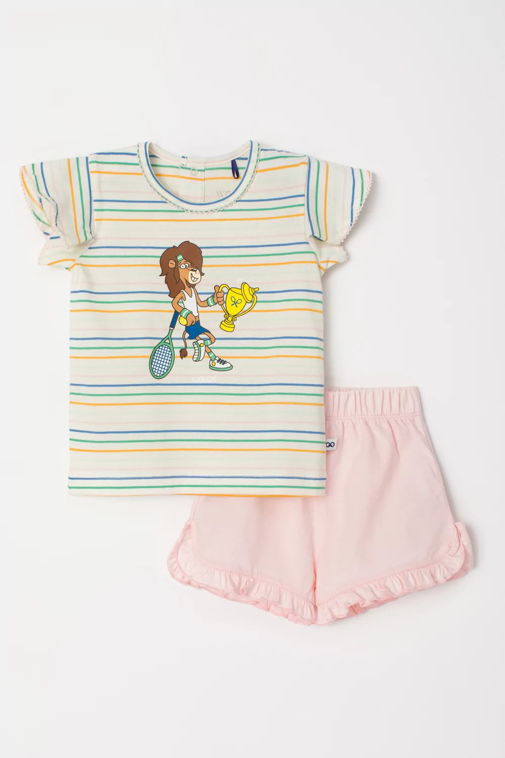 Woody Leeuw Meisjes Pyjama Multicolor Streep Elegance Lingerie