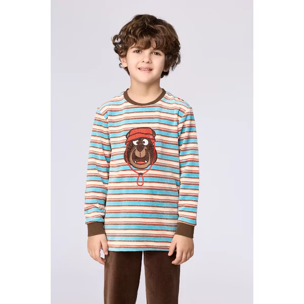 Woody Beer Jongens Pyjama - multicolor streep