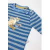Woody Kat Jongens Pyjama - blauwe-gele streep