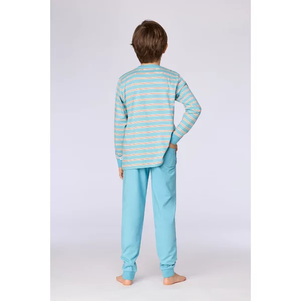 Woody Beer Jongens Pyjama - Blauwe Streep