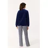 Woody Schaap Dames Pyjama - beacon blue