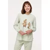 Woody Mammoet Dames Pyjama - pastelgroen