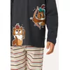 Woody Uil Jongens Pyjama - Asphalt