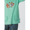 Woody Eekhoorn Dames Pyjama - neptune green