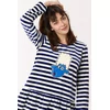 Woody Schaap Dames Pyjama - v stripe sheep striped