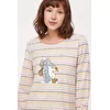 Woody Sneeuwschoenhaas Dames Pyjama - multicolor streep