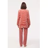 Woody Sneeuwschoenhaas Dames Pyjama - roze-gebroken wit streep