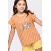 Woody Koala Meisjes Pyjama - roest-geel streep