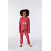 Woody Wasbeer Meisjes Pyjama - garnet rose