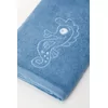 Woody Zeepaardje Handdoek & Washand 2P - blauw