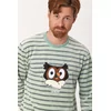 Woody Uil Heren Pyjama - v stripe owl striped