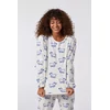Woody IJsbeer Dames Pyjama - terry aop polar