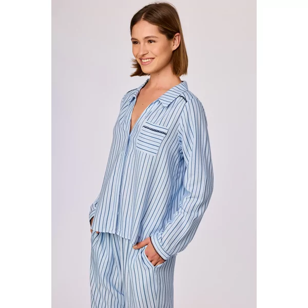 Woody Dames Pyjama - streep blauw