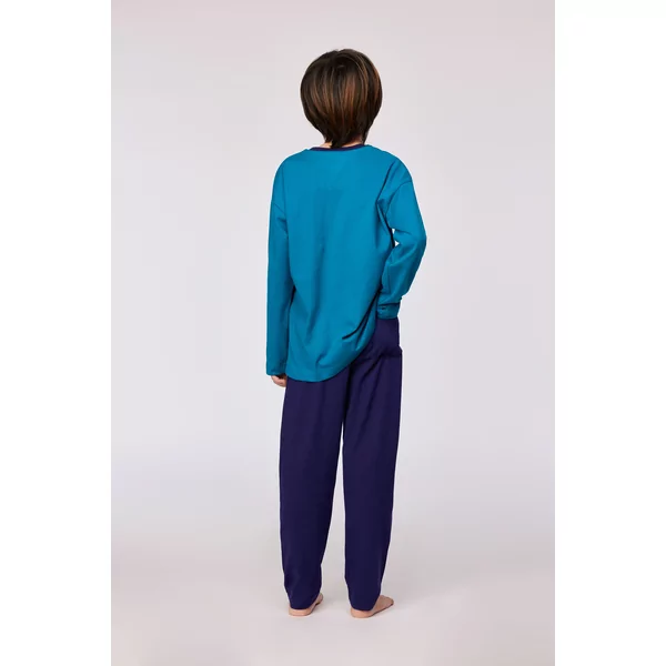 Woody Duif Jongens Pyjama - groenblauw
