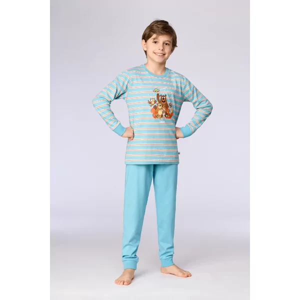 Woody Beer Jongens Pyjama - Blauwe Streep