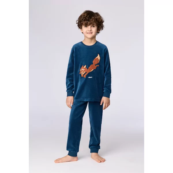 Woody Vos Jongens Pyjama - donkerblauw