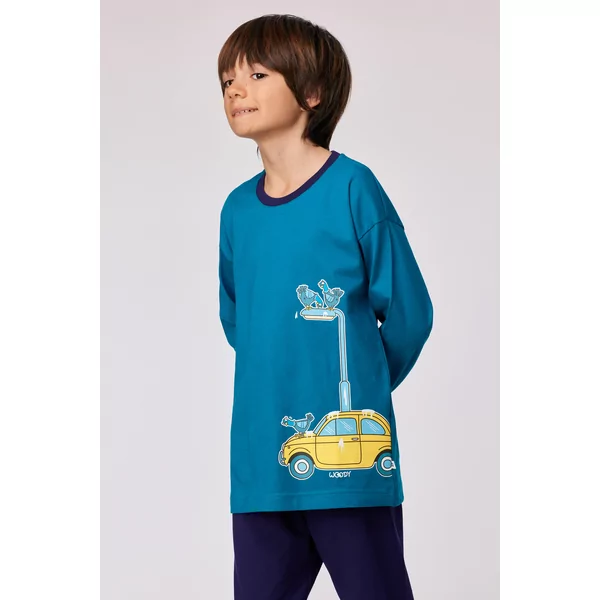 Woody Duif Jongens Pyjama - groenblauw