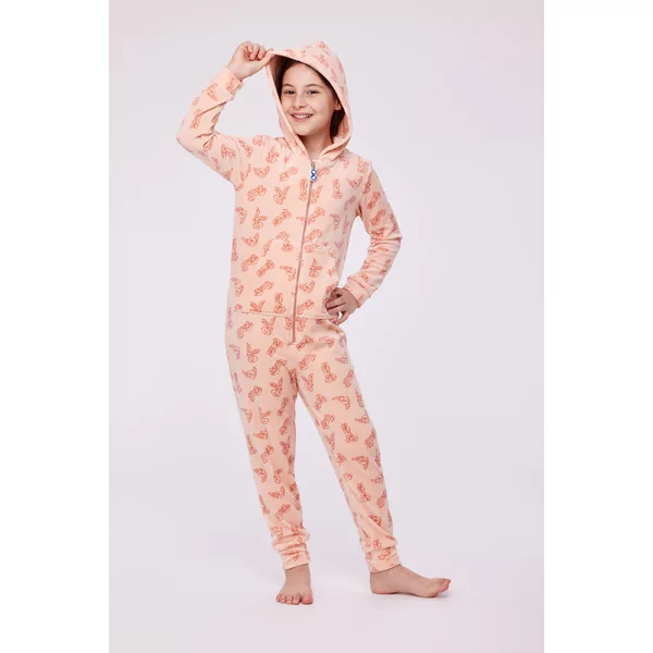 Woody Sneeuwschoenhaas Unisex Onesie - haas print roze