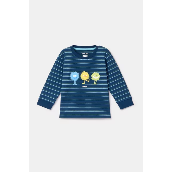 Woody Alien Jongens Pyjama - donkerblauwe streep