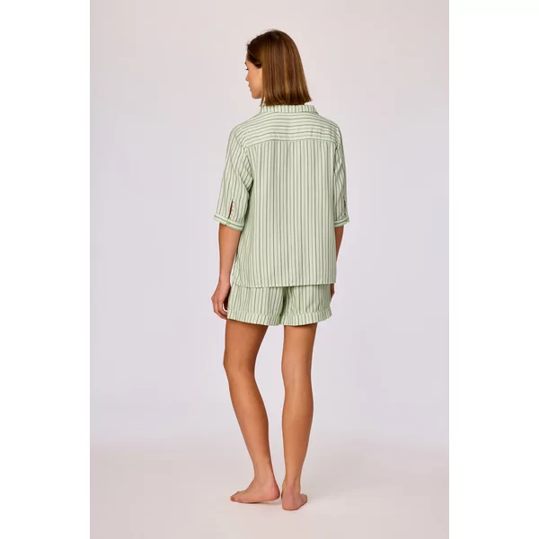 Woody Dames Pyjama - streep groen