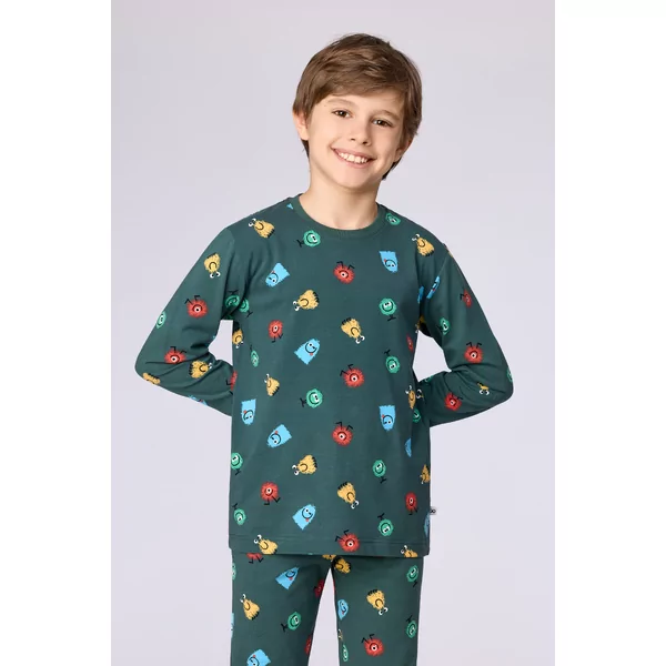 Woody Alien Jongens Pyjama - groene alienprint