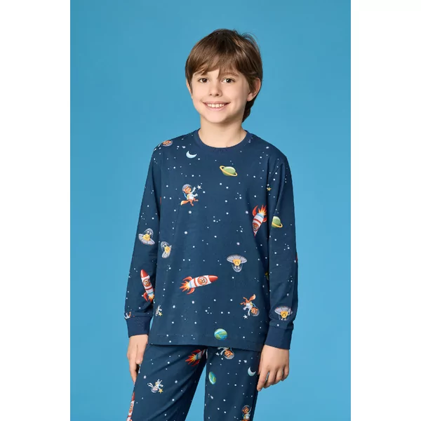 Woody Alien Jongens Pyjama - galaxy alloverprint