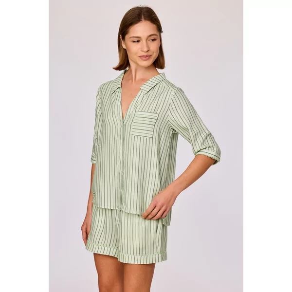 Woody Dames Pyjama - streep groen