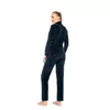Pink Label Dames Velvet Tracksuit - yacht blue