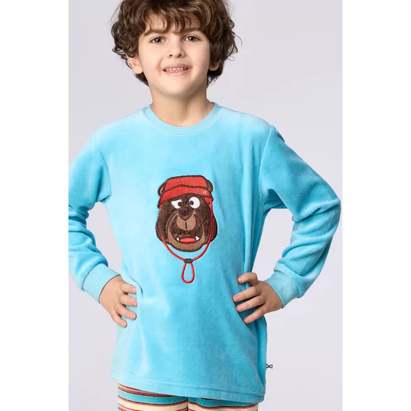 Woody Beer Jongens Pyjama - Blauw