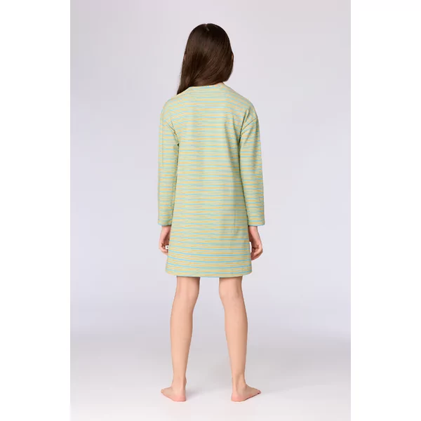 Woody Bosdieren Meisjes Nachtkleed - blauw-groene streep