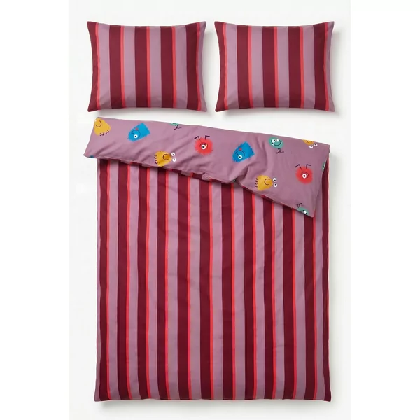 Woody Alien Dekbedovertrek 2P - alien alloverprint roze