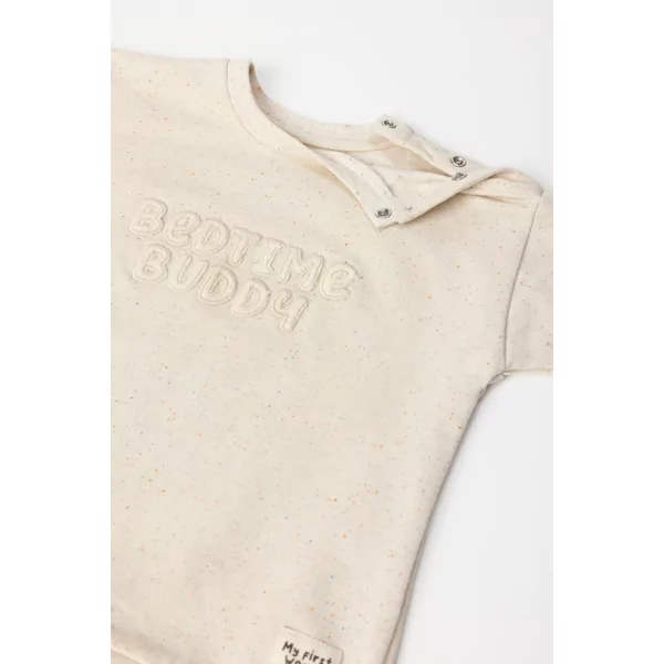 Woody Unisex Pyjama - beige met gekleurde dotjes