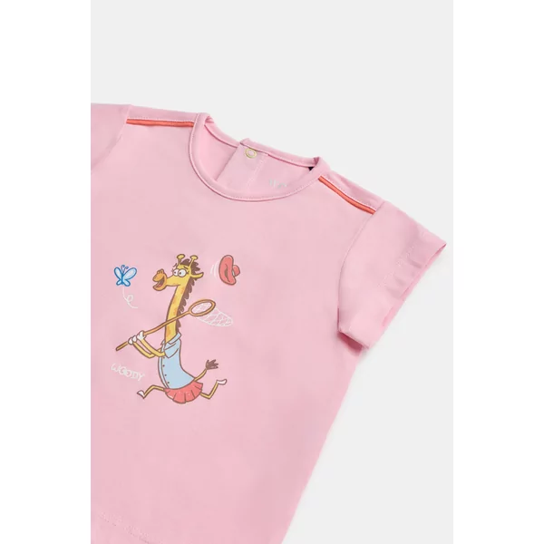 Woody Giraf Meisjes Pyjama - lichtroze