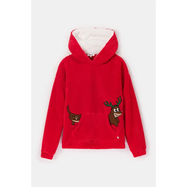 Woody Kerst Teckel Heren Huispak - Rood