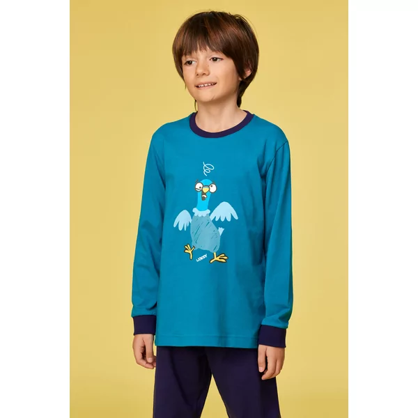 Woody Duif Jongens Pyjama - groenblauw