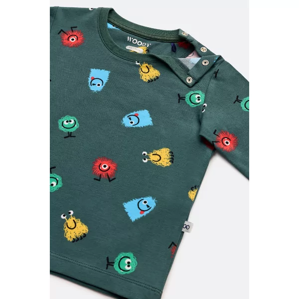 Woody Alien Jongens Pyjama - groene alienprint