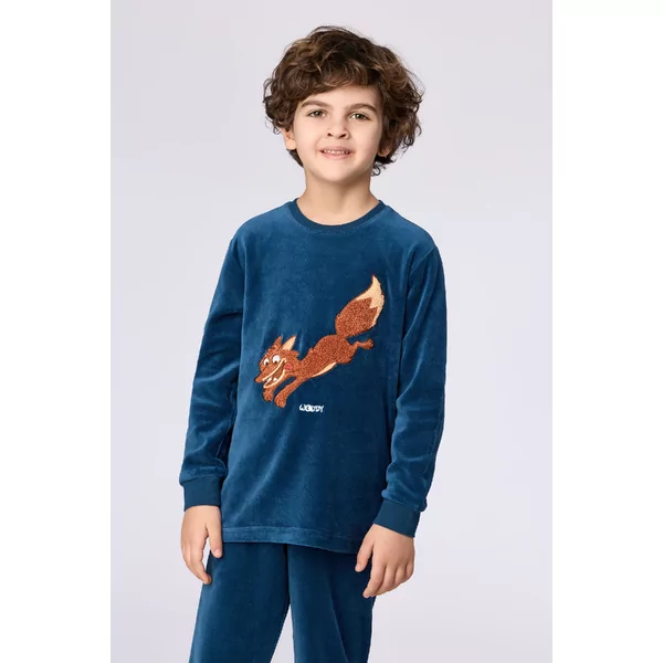 Woody Vos Jongens Pyjama - donkerblauw