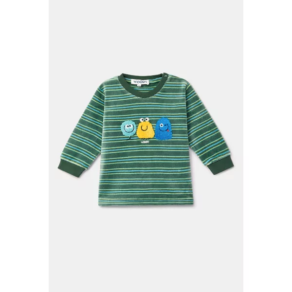 Woody Alien Jongens Pyjama - groene streep