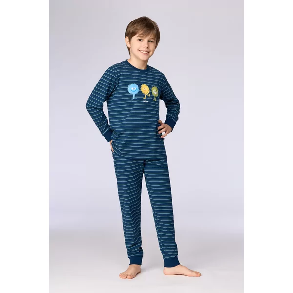 Woody Alien Jongens Pyjama - donkerblauwe streep