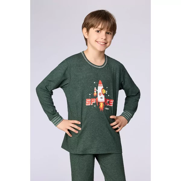 Woody Alien Jongens Pyjama - donkergroen