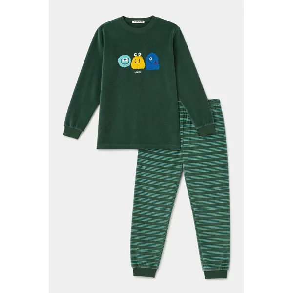 Woody Alien Jongens Pyjama - donkergroen