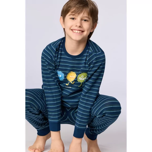 Woody Alien Jongens Pyjama - donkerblauwe streep