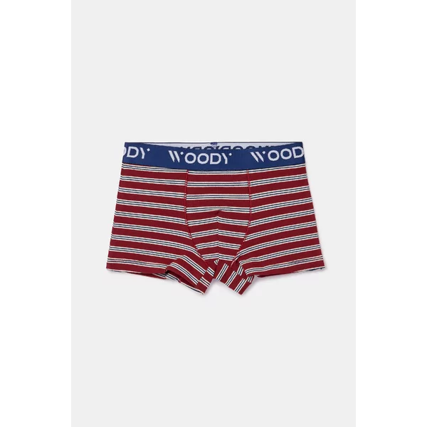 Woody Jongens Short 2P - bordeaux streep + bordeaux
