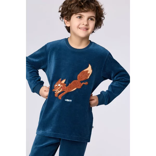 Woody Vos Jongens Pyjama - donkerblauw