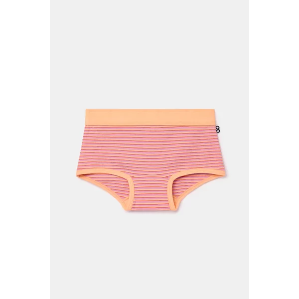 Woody Meisjes Short 2P - multicolor streep + oranje
