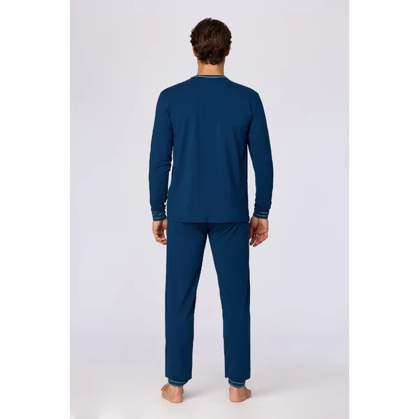 Woody Beer Heren Pyjama - donkerblauw