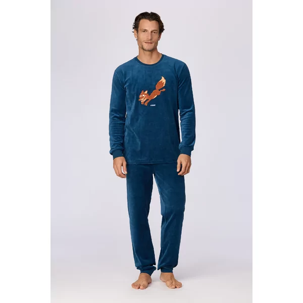 Woody Vos Heren Pyjama - donkerblauw